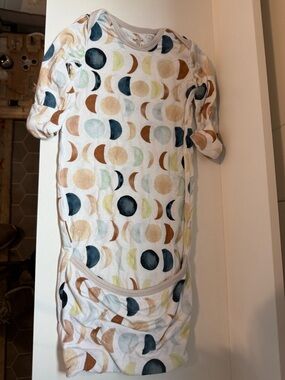 Little Sleepies Neutral Moon Phase Infant Gown Newborn soft lightweight stretch